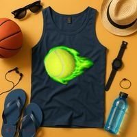 Flaming Tennis Ball Tank Top thumb 4