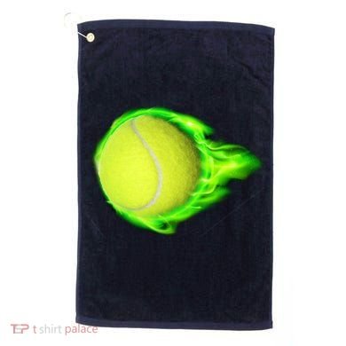Flaming Tennis Ball Golf Towel