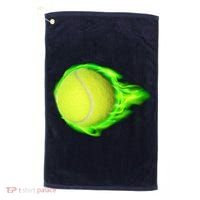 Flaming Tennis Ball Golf Towel thumb 0