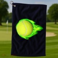 Flaming Tennis Ball Golf Towel thumb 1