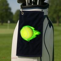 Flaming Tennis Ball Golf Towel thumb 2