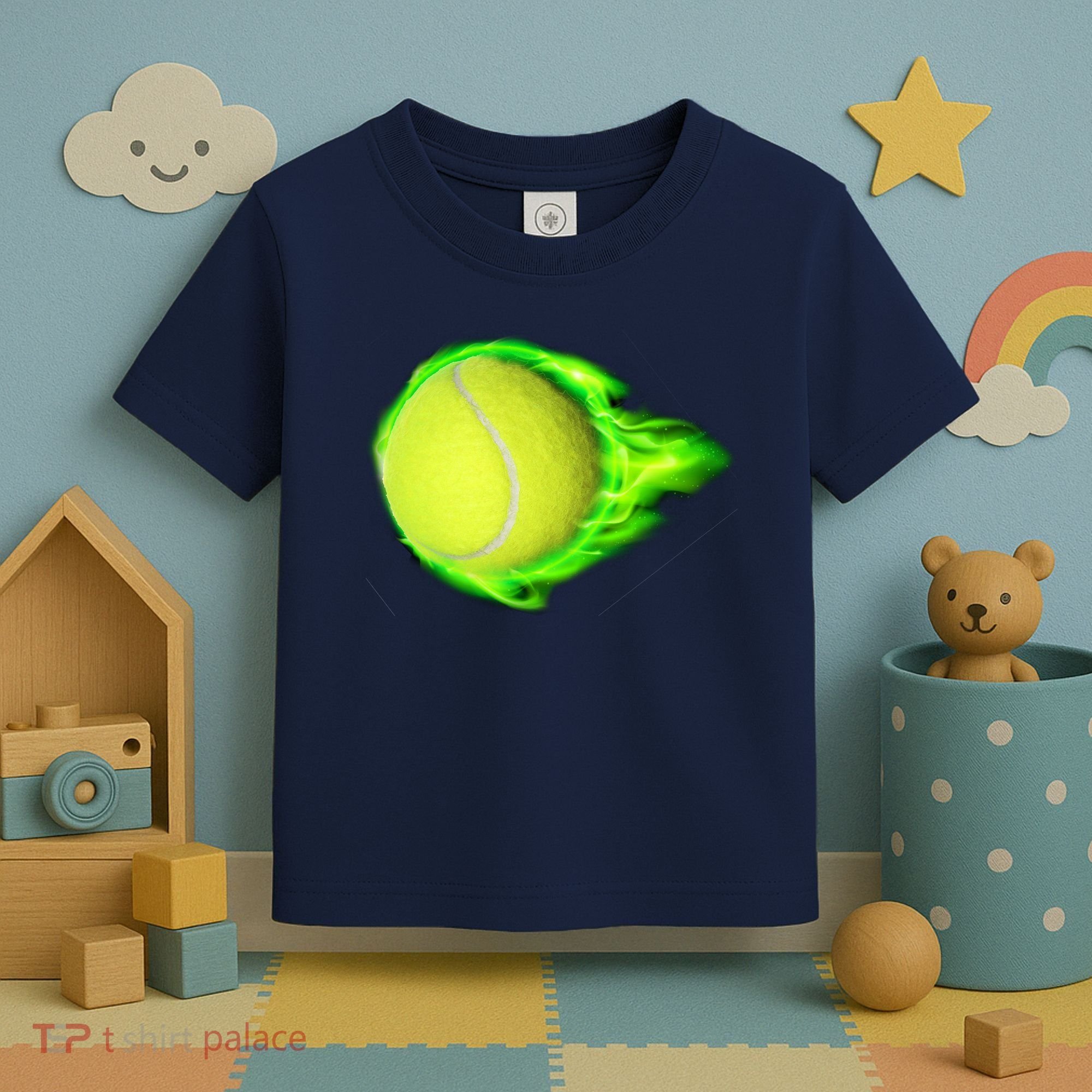 Flaming Tennis Ball Toddler T-Shirt