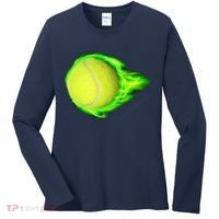 Flaming Tennis Ball Women's Long Sleeve Shirt thumb 0