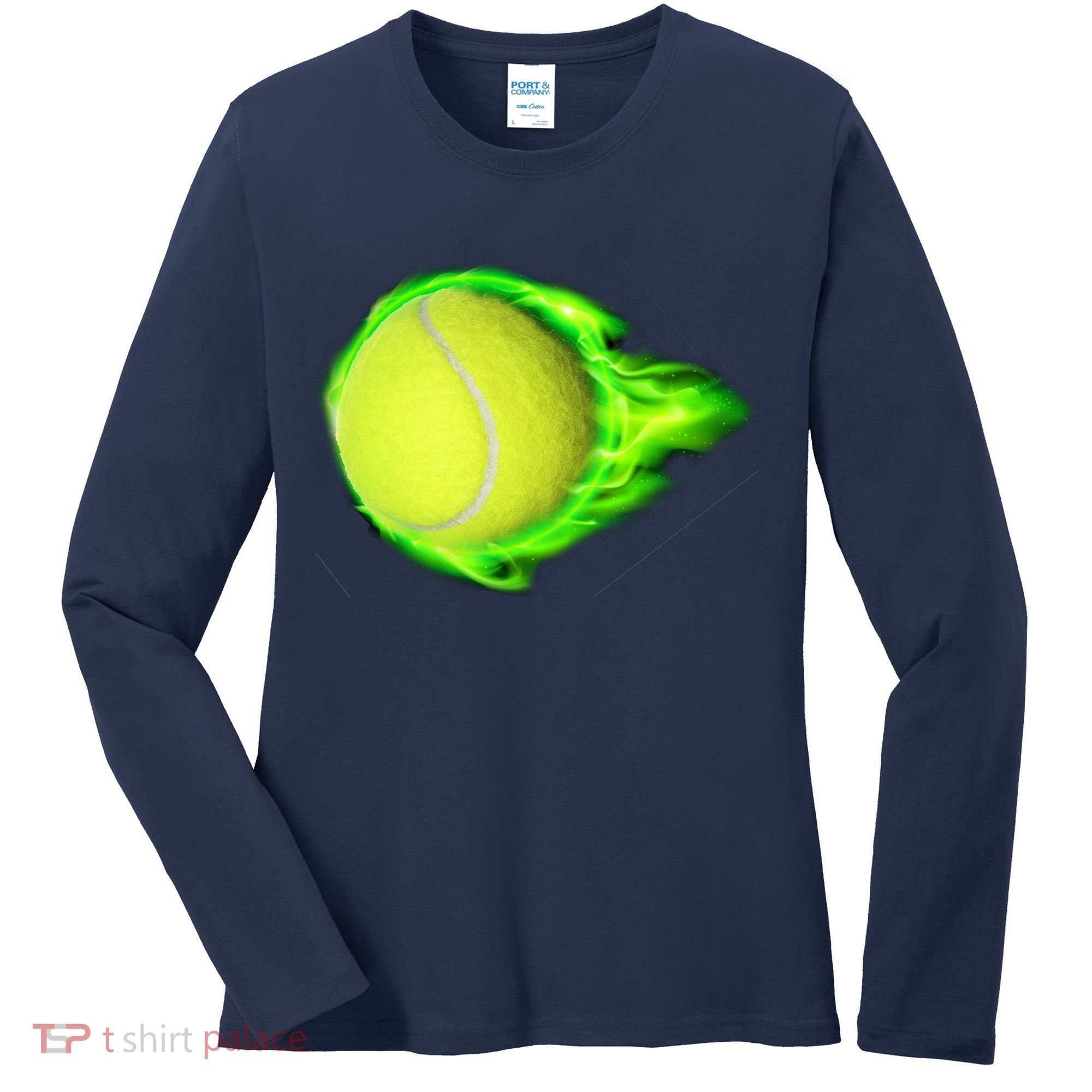 Flaming Tennis Ball Women's Long Sleeve Shirt