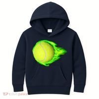 Flaming Tennis Ball Kids Hoodie thumb 0