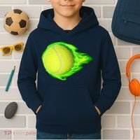 Flaming Tennis Ball Kids Hoodie thumb 2