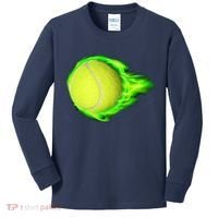 Flaming Tennis Ball Kids Long Sleeve Shirt thumb 0