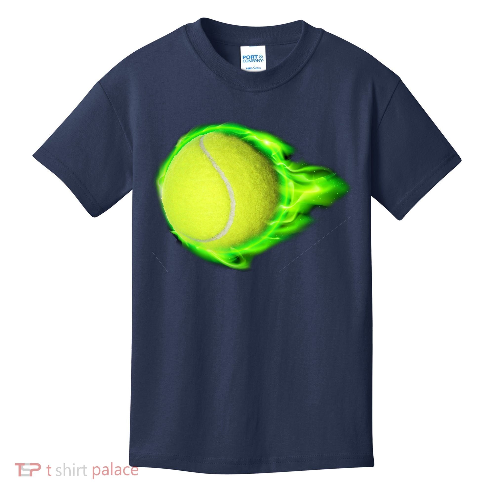 Flaming Tennis Ball Kids T-Shirt
