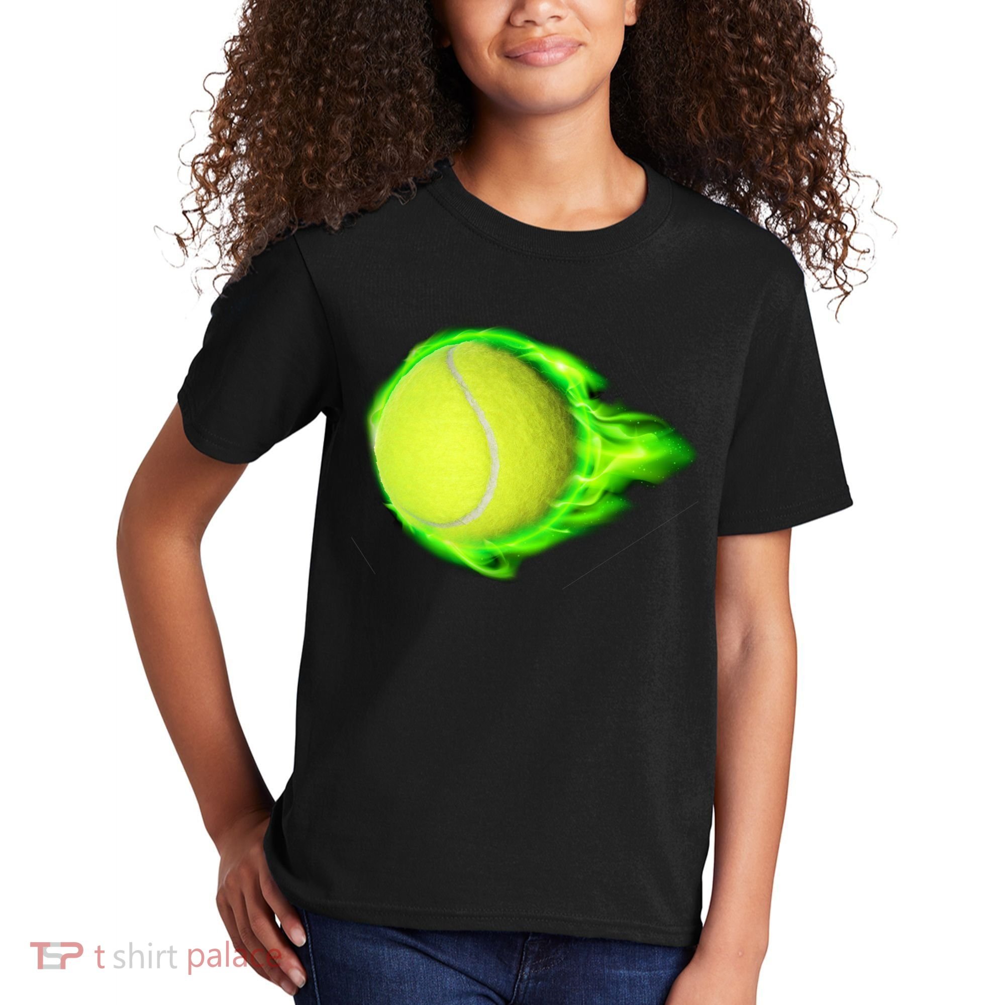 Flaming Tennis Ball Kids T-Shirt