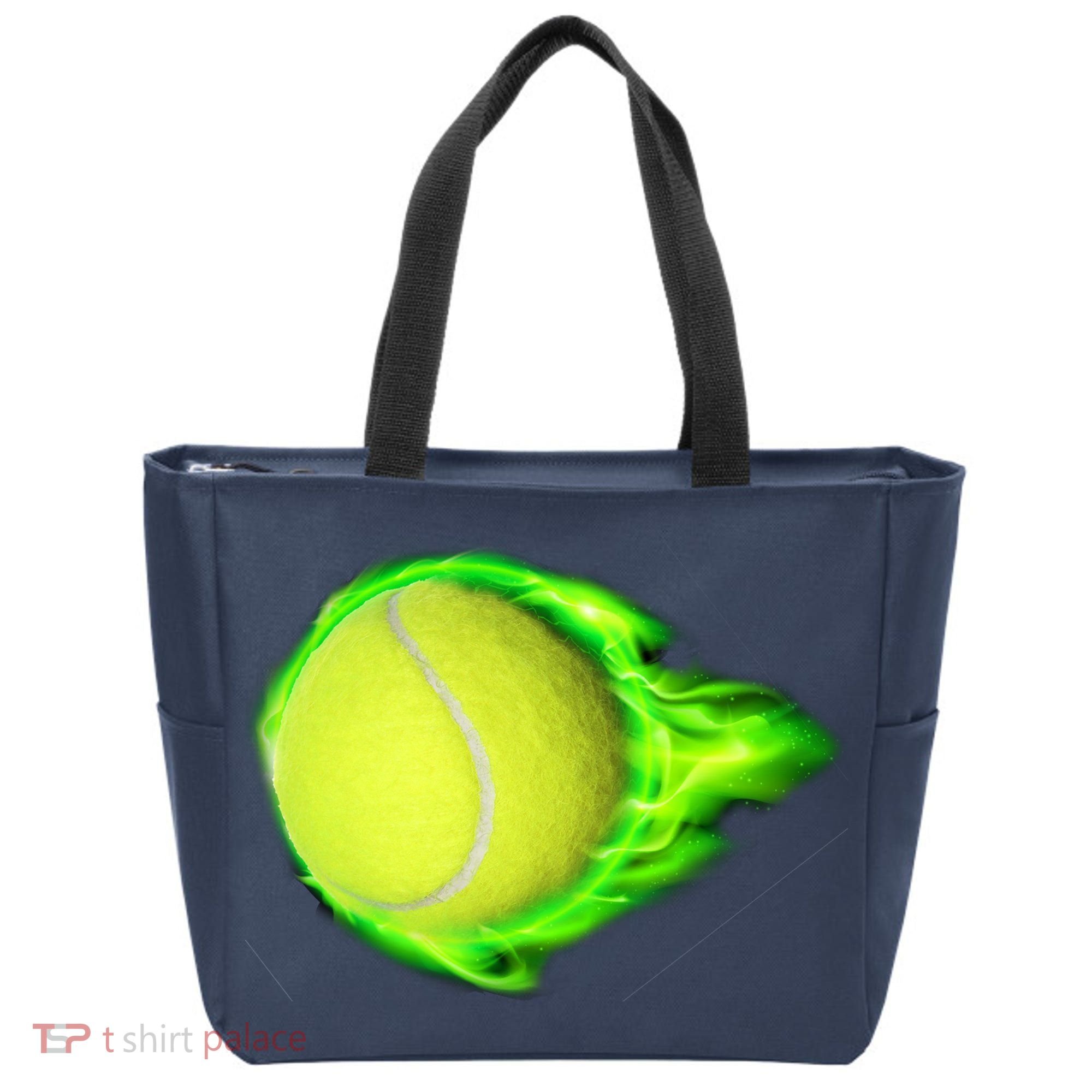 Flaming Tennis Ball Tote Bag