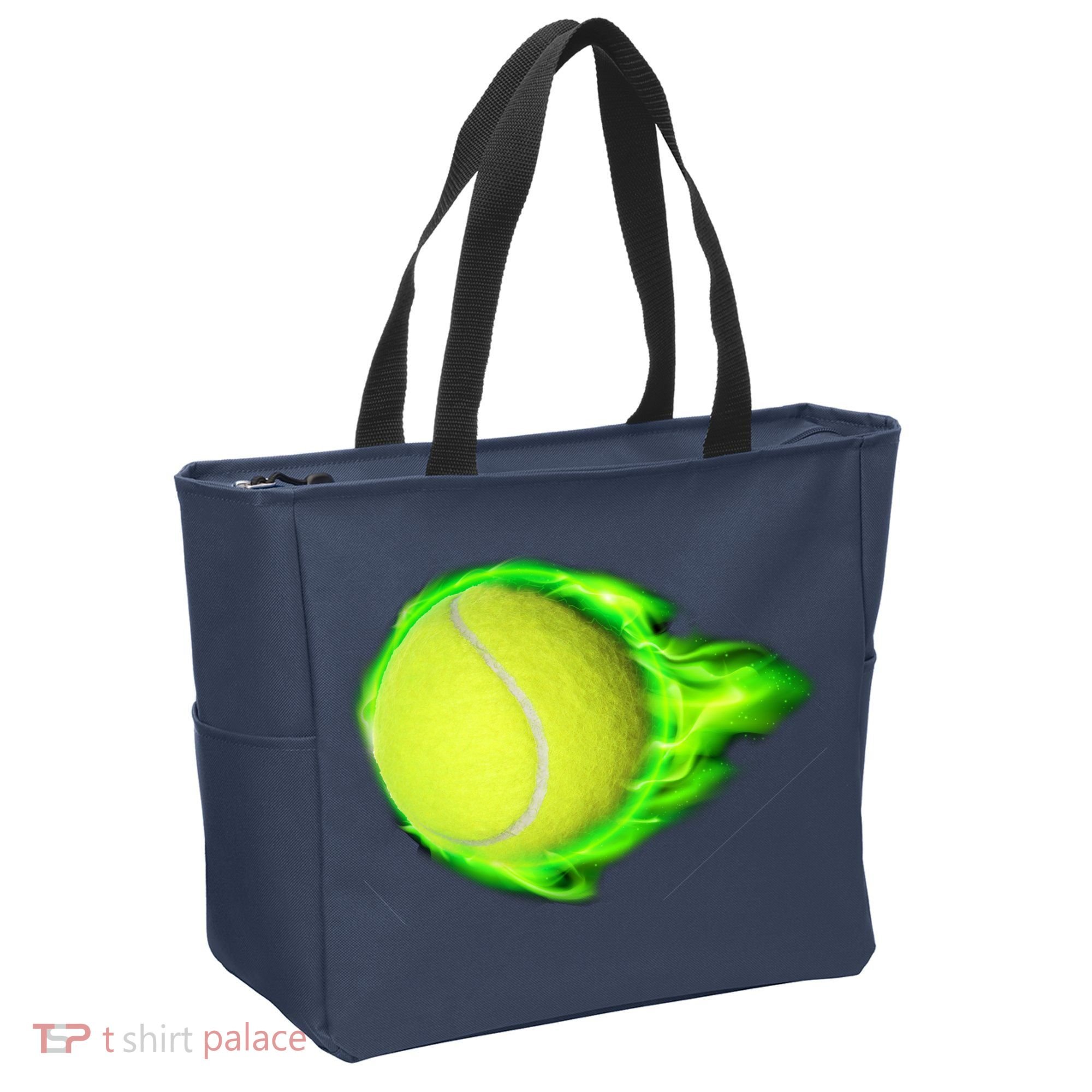 Flaming Tennis Ball Tote Bag