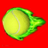 Flaming Tennis Ball Santa Hat thumb 1