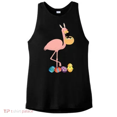 Flamingo Easter Egg Ladies PosiCharge Tri-Blend Wicking Tank