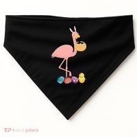 Flamingo Easter Egg USA-Made Doggie Bandana thumb 0