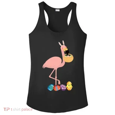 Flamingo Easter Egg Ladies PosiCharge Competitor Racerback Tank