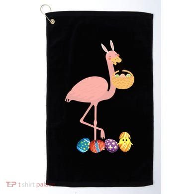 Flamingo Easter Egg Golf Towel