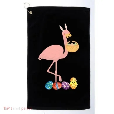 Flamingo Easter Egg Golf Towel