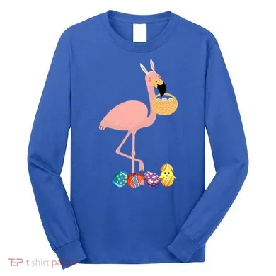 Flamingo Easter Egg Long Sleeve Shirt