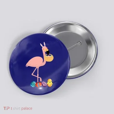 Flamingo Easter Egg Button