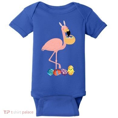 Flamingo Easter Egg Baby Bodysuit
