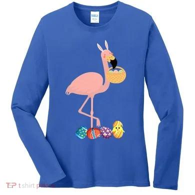 Flamingo Easter Egg Women's Long Sleeve Shirt