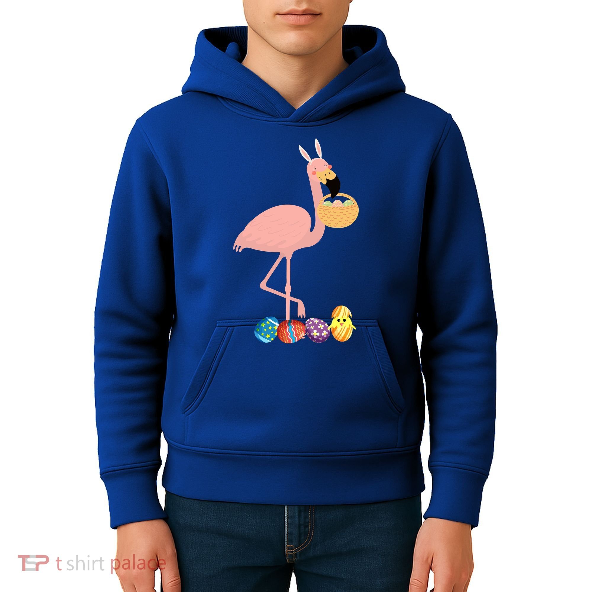 Flamingo Easter Egg Kids Hoodie
