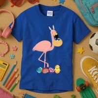 Flamingo Easter Egg Kids T-Shirt thumb 3
