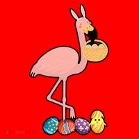 Flamingo Easter Egg Santa Hat thumb 1