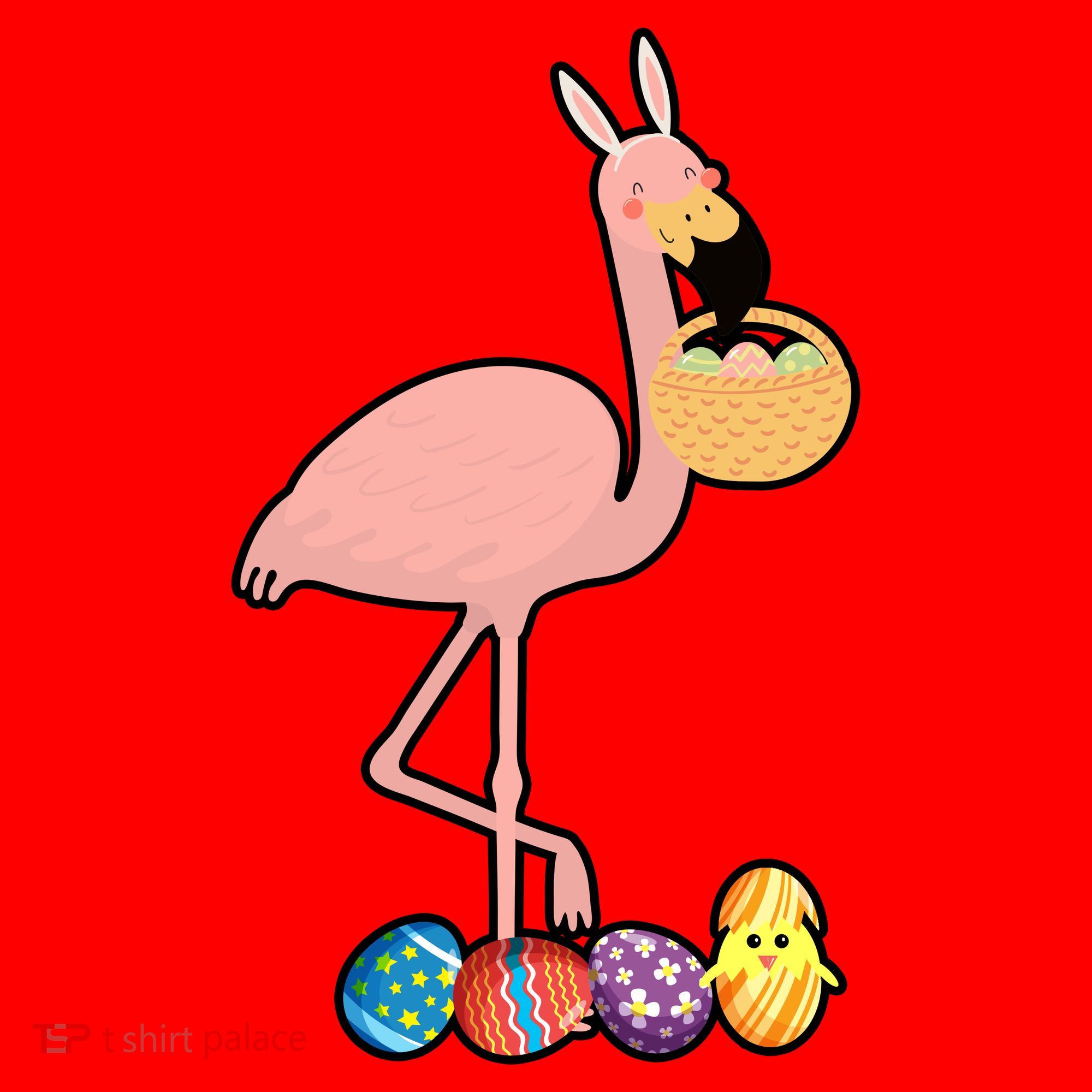 Flamingo Easter Egg Santa Hat