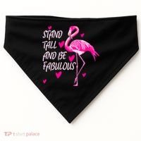 Flamingo Stand Tall And Be Fabulous USA-Made Doggie Bandana thumb 0
