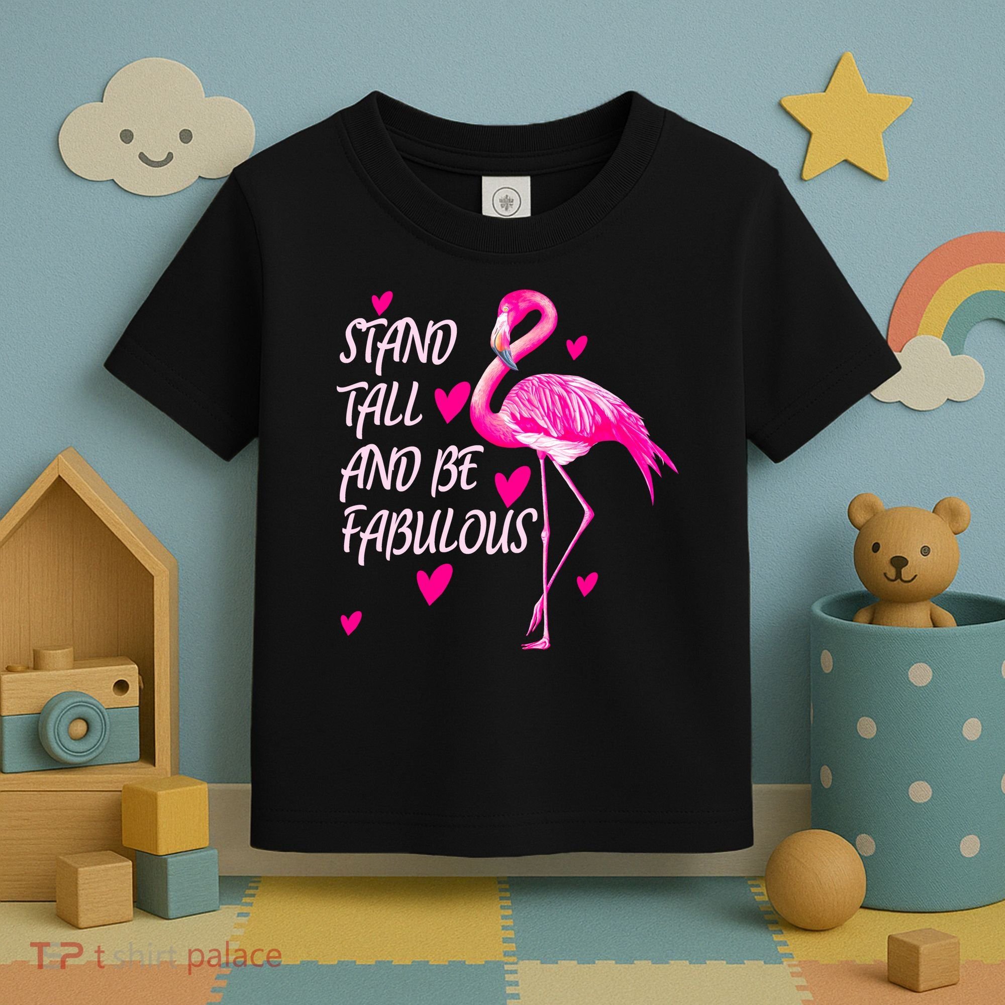 Flamingo Stand Tall And Be Fabulous Toddler T-Shirt