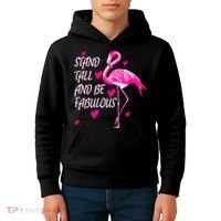 Flamingo Stand Tall And Be Fabulous Kids Hoodie thumb 4