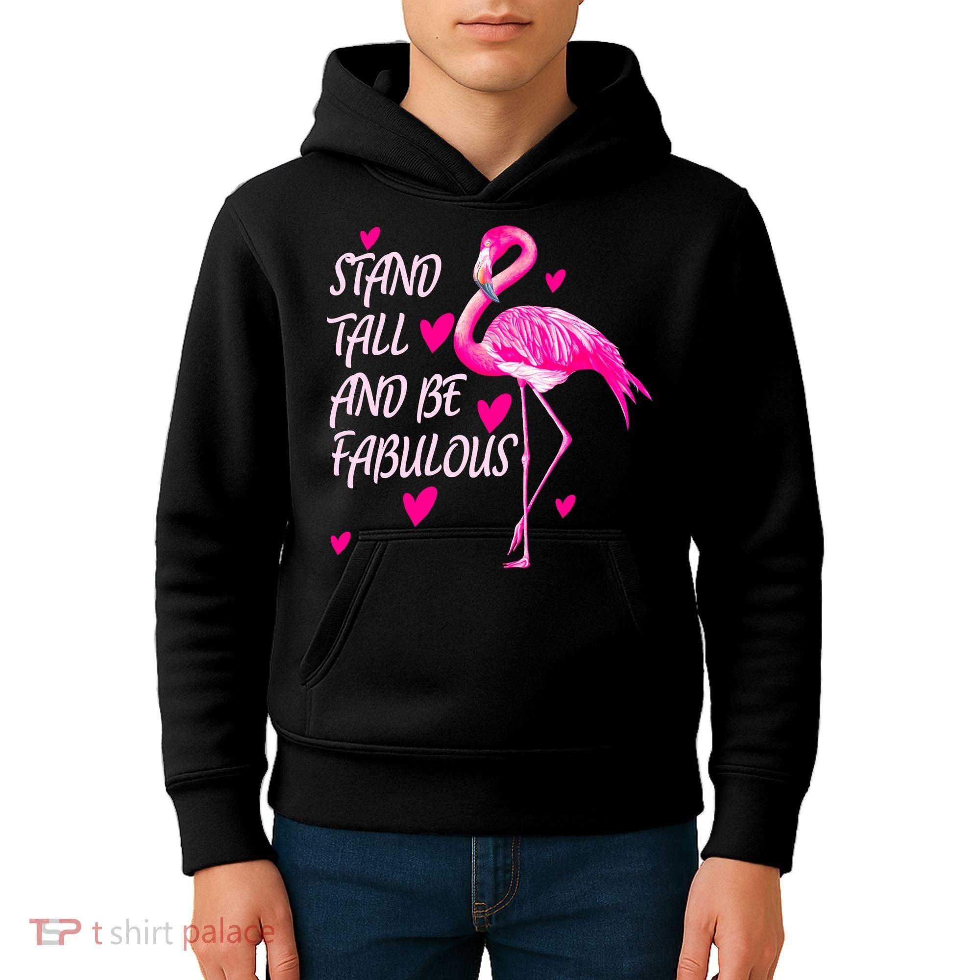 Flamingo Stand Tall And Be Fabulous Kids Hoodie