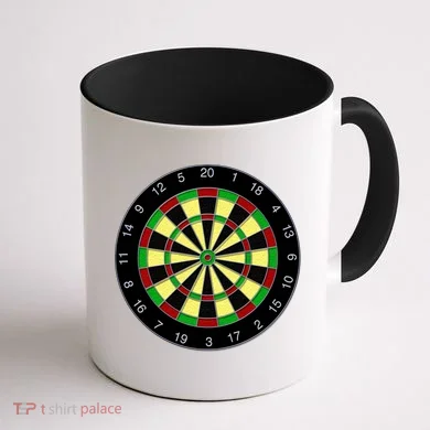 Flat Dart Board Gaming Coffee Mug back