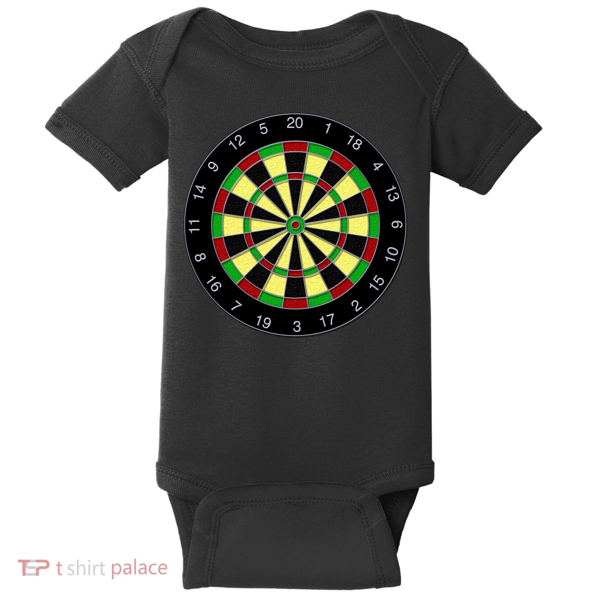 Flat Dart Board Gaming Baby Bodysuit
