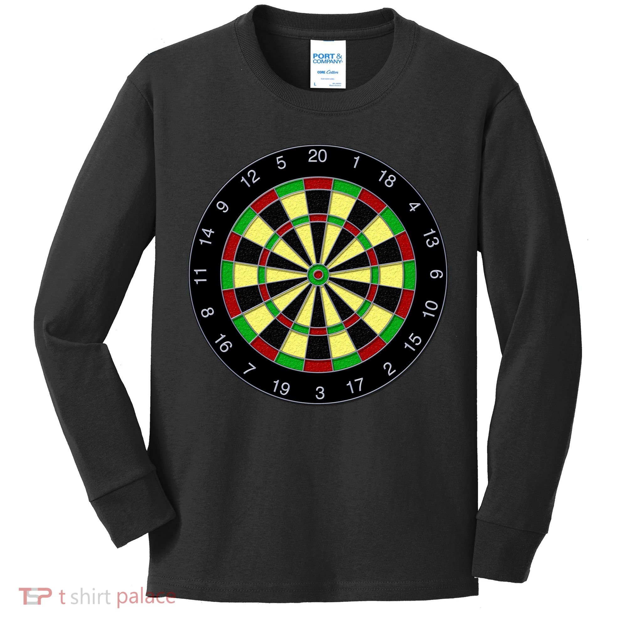 Flat Dart Board Gaming Kids Long Sleeve Shirt