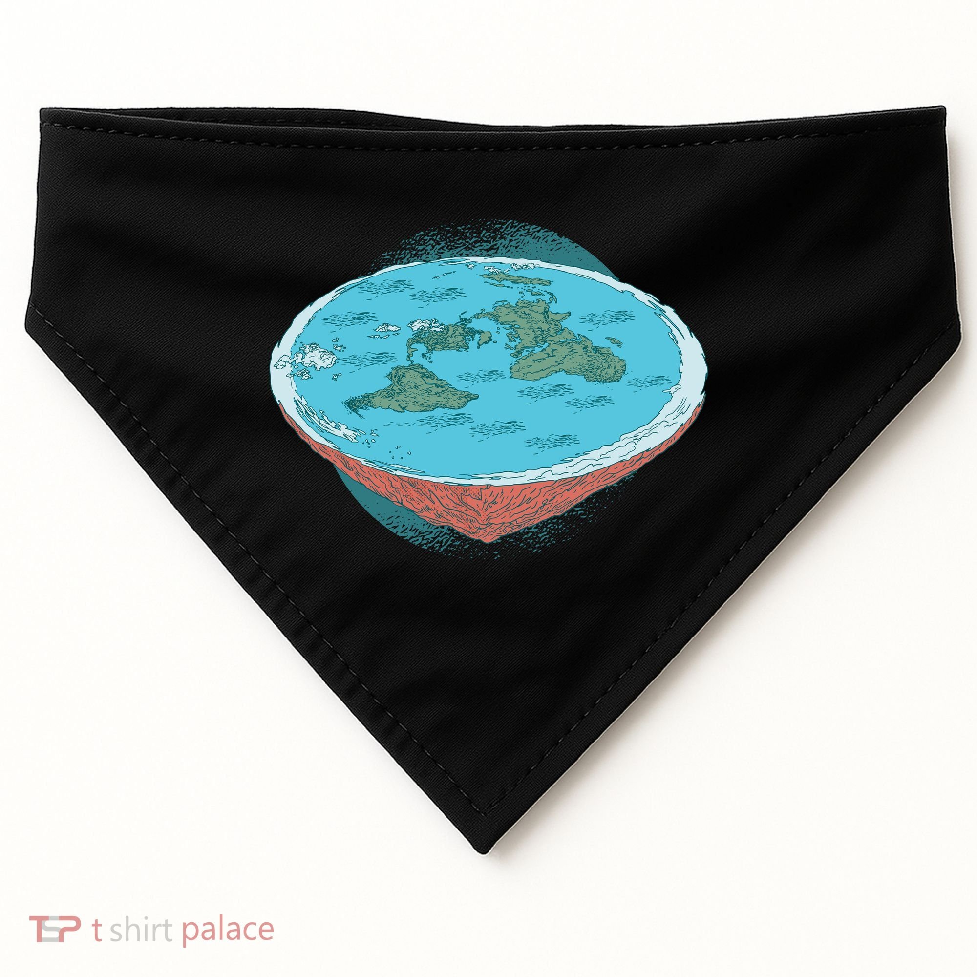 Flat Earth Theory USA-Made Doggie Bandana