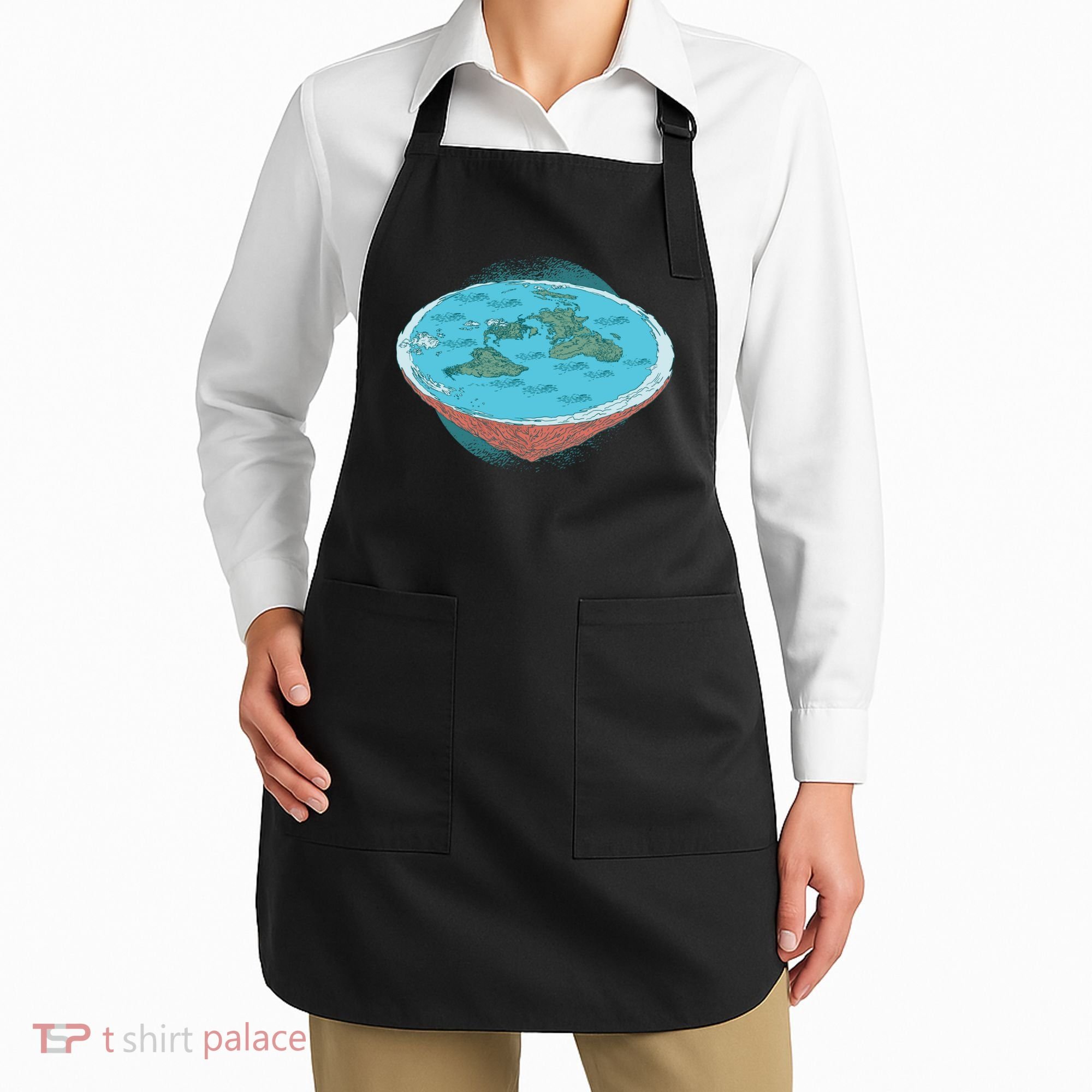 Flat Earth Theory Apron