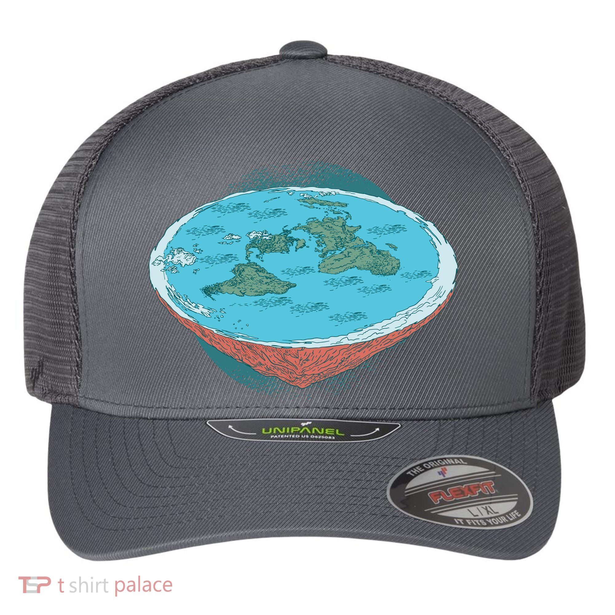 Flat Earth Theory Flexfit Unipanel Trucker Cap