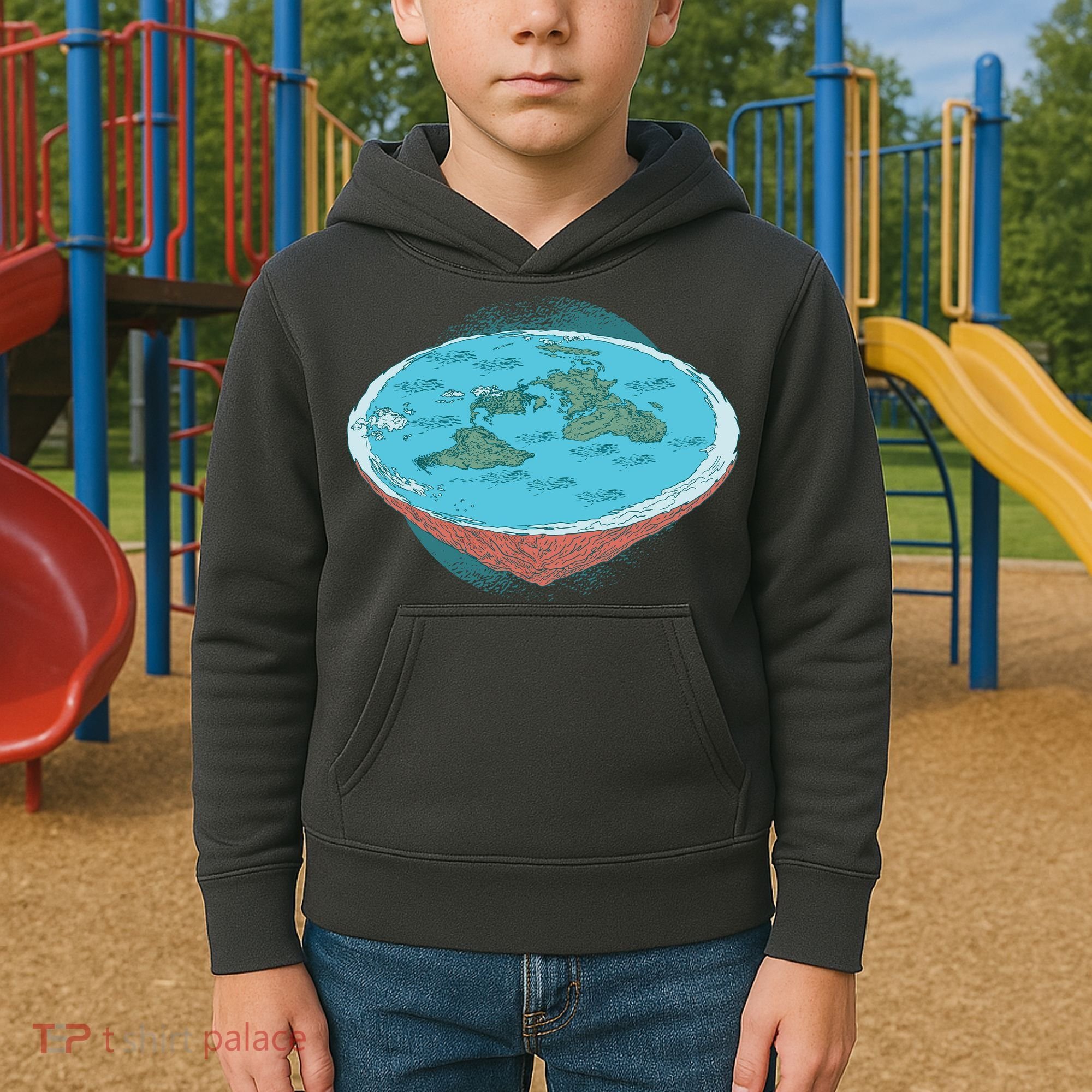 Flat Earth Theory Kids Hoodie