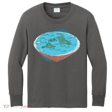 Flat Earth Theory Kids Long Sleeve Shirt