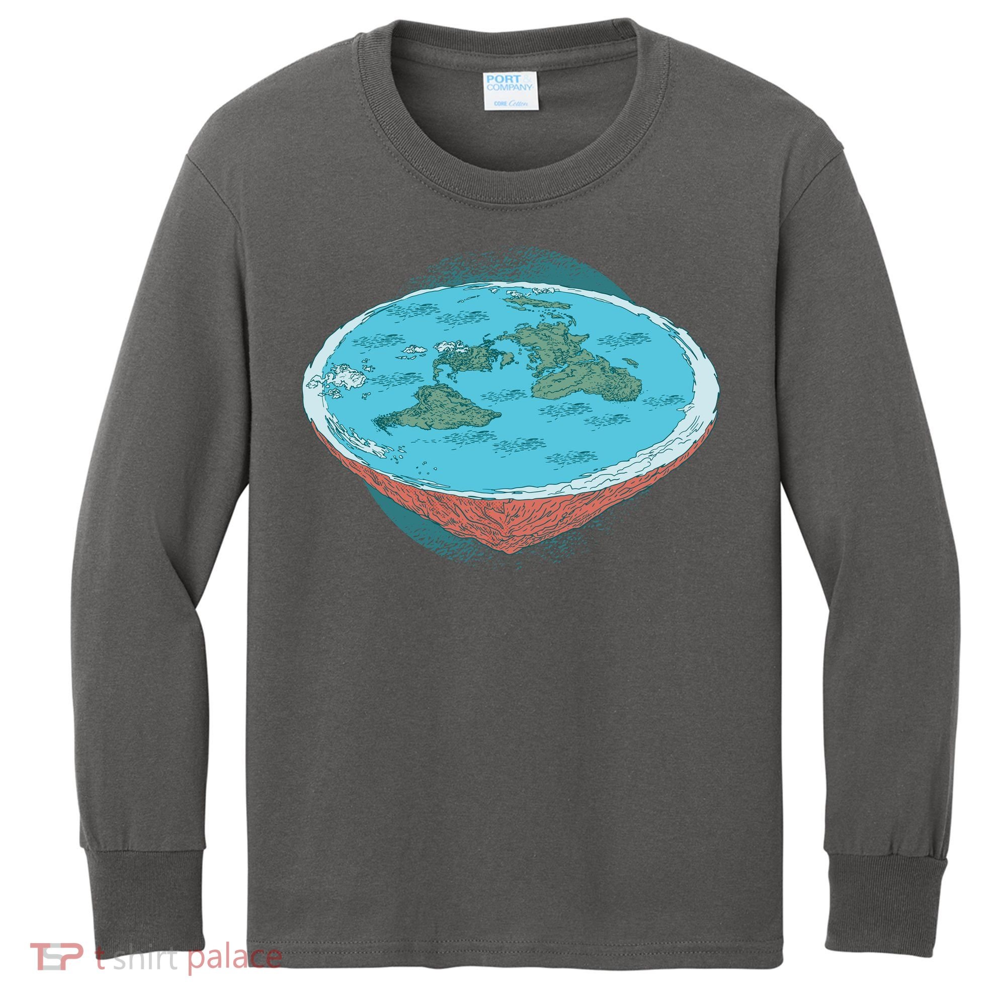 Flat Earth Theory Kids Long Sleeve Shirt