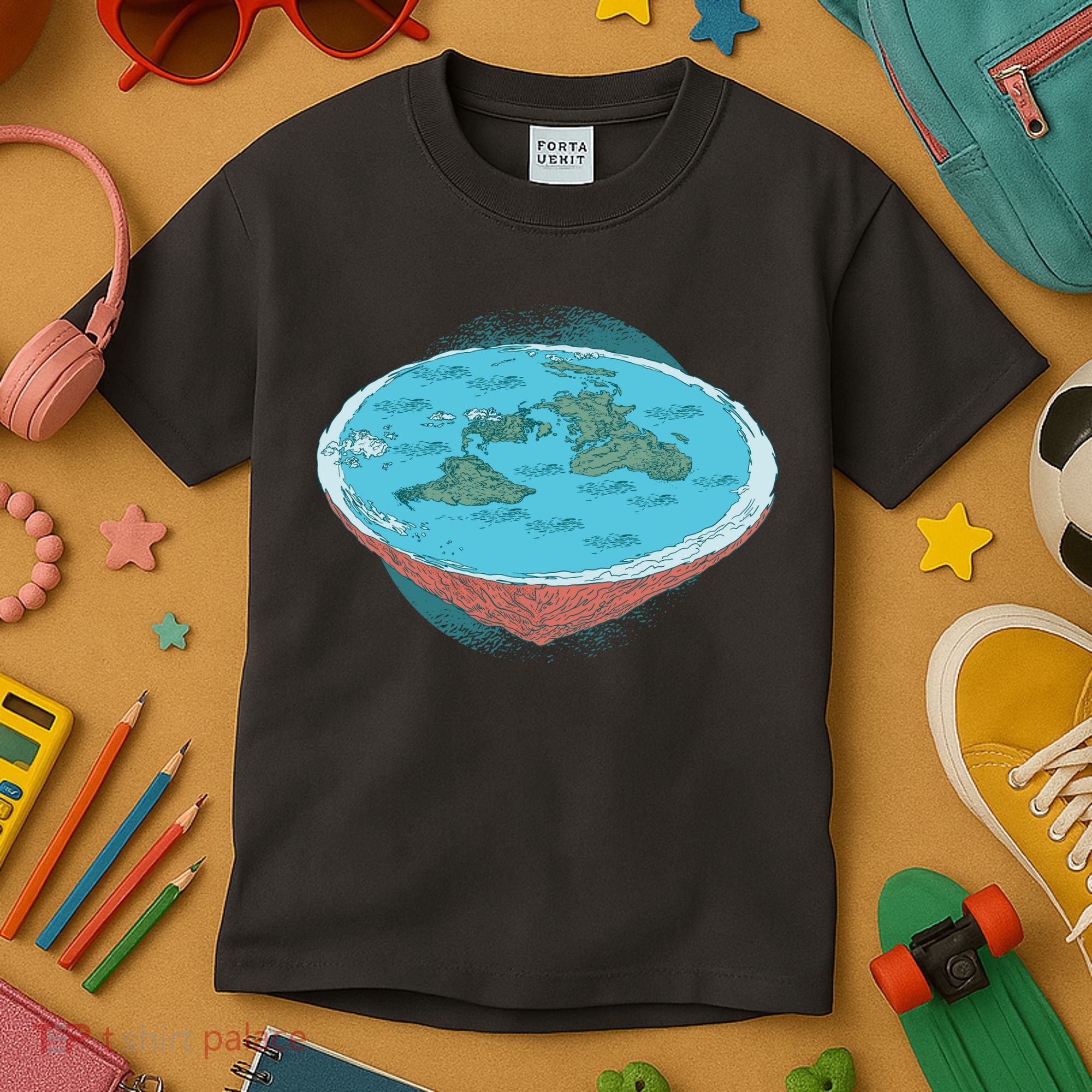 Flat Earth Theory Kids T-Shirt