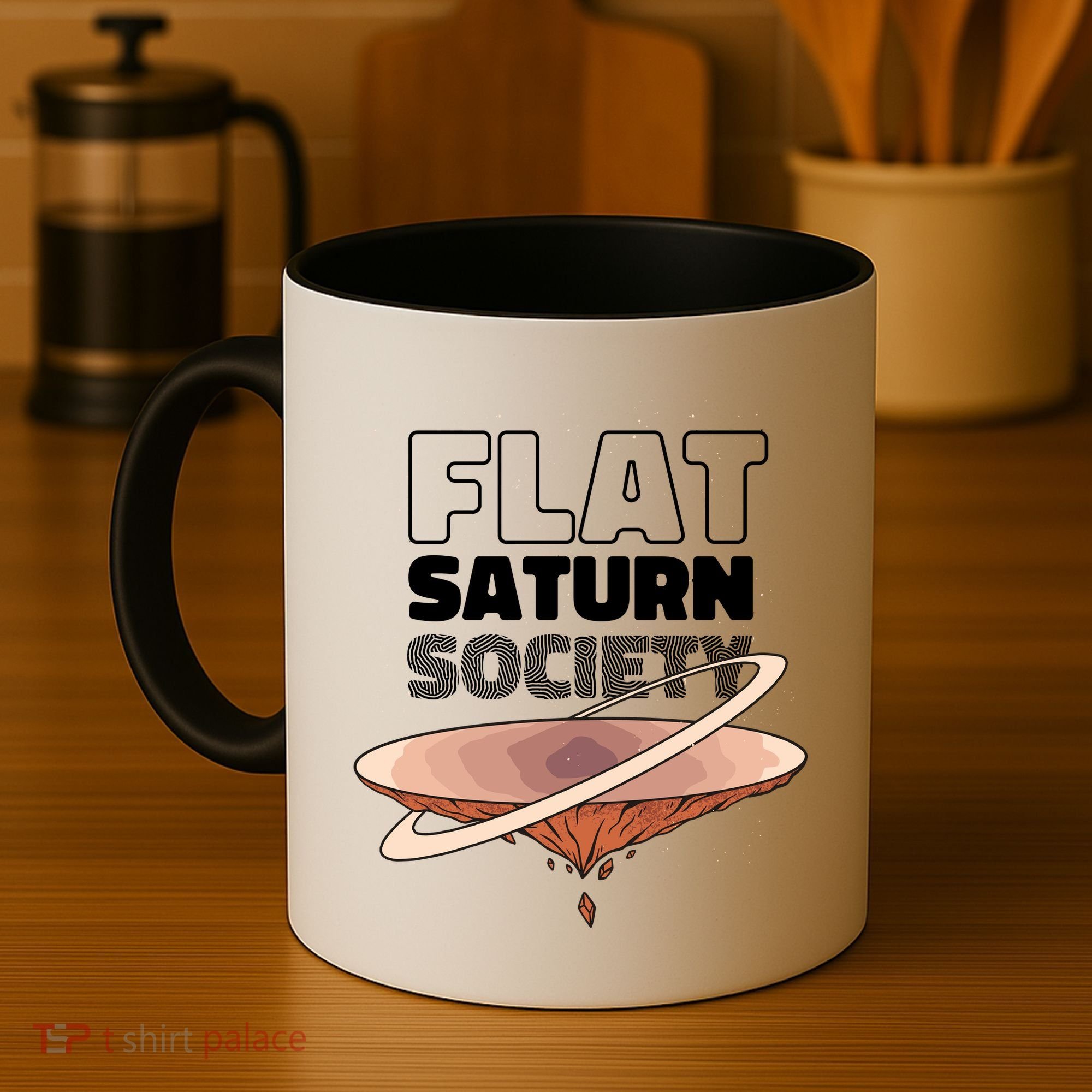 Flat Saturn Society Coffee Mug