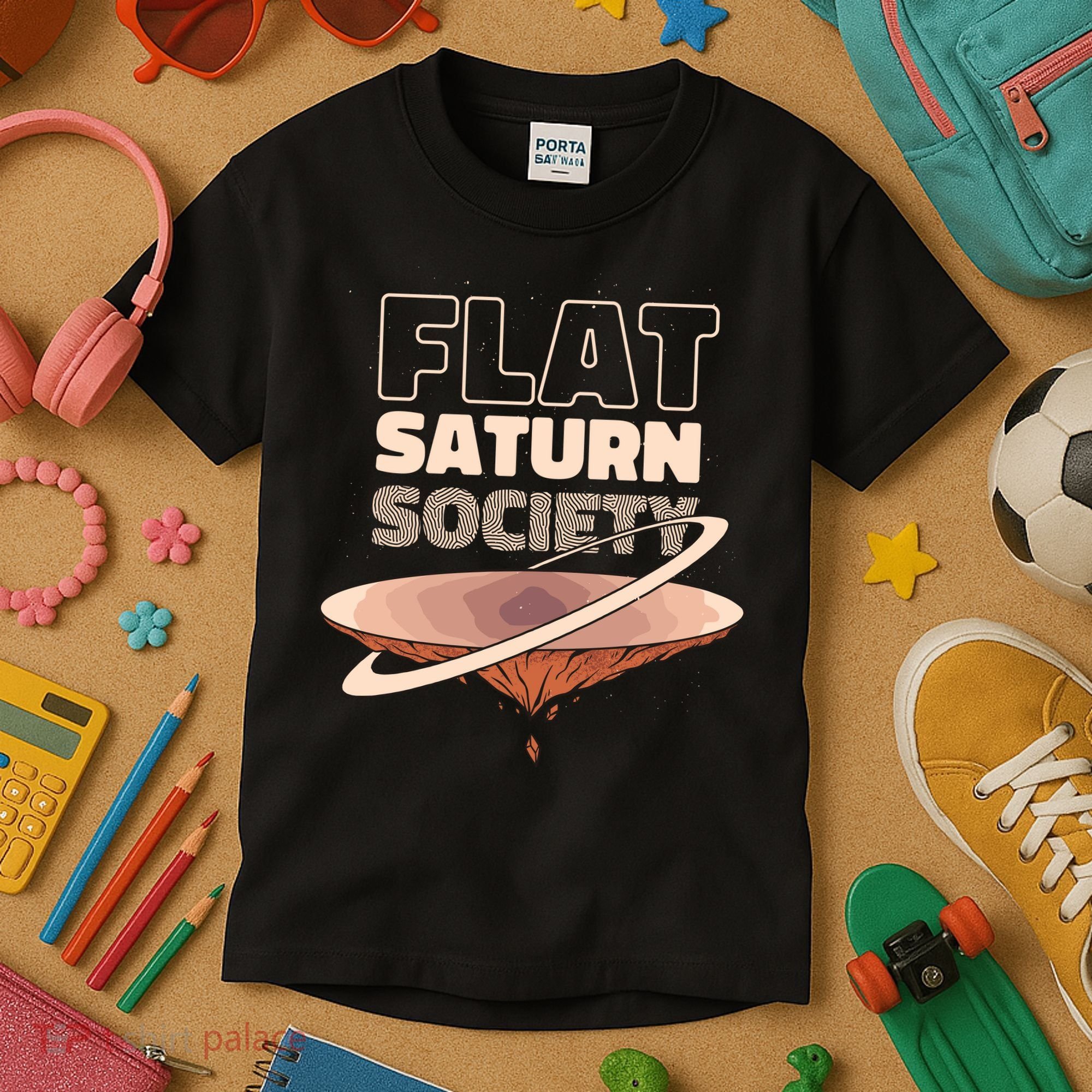 Flat Saturn Society Kids T-Shirt
