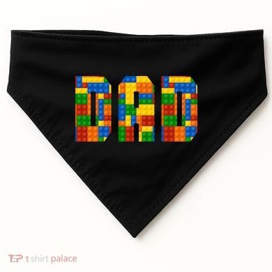 Funny Lego Builder Dad USA-Made Doggie Bandana