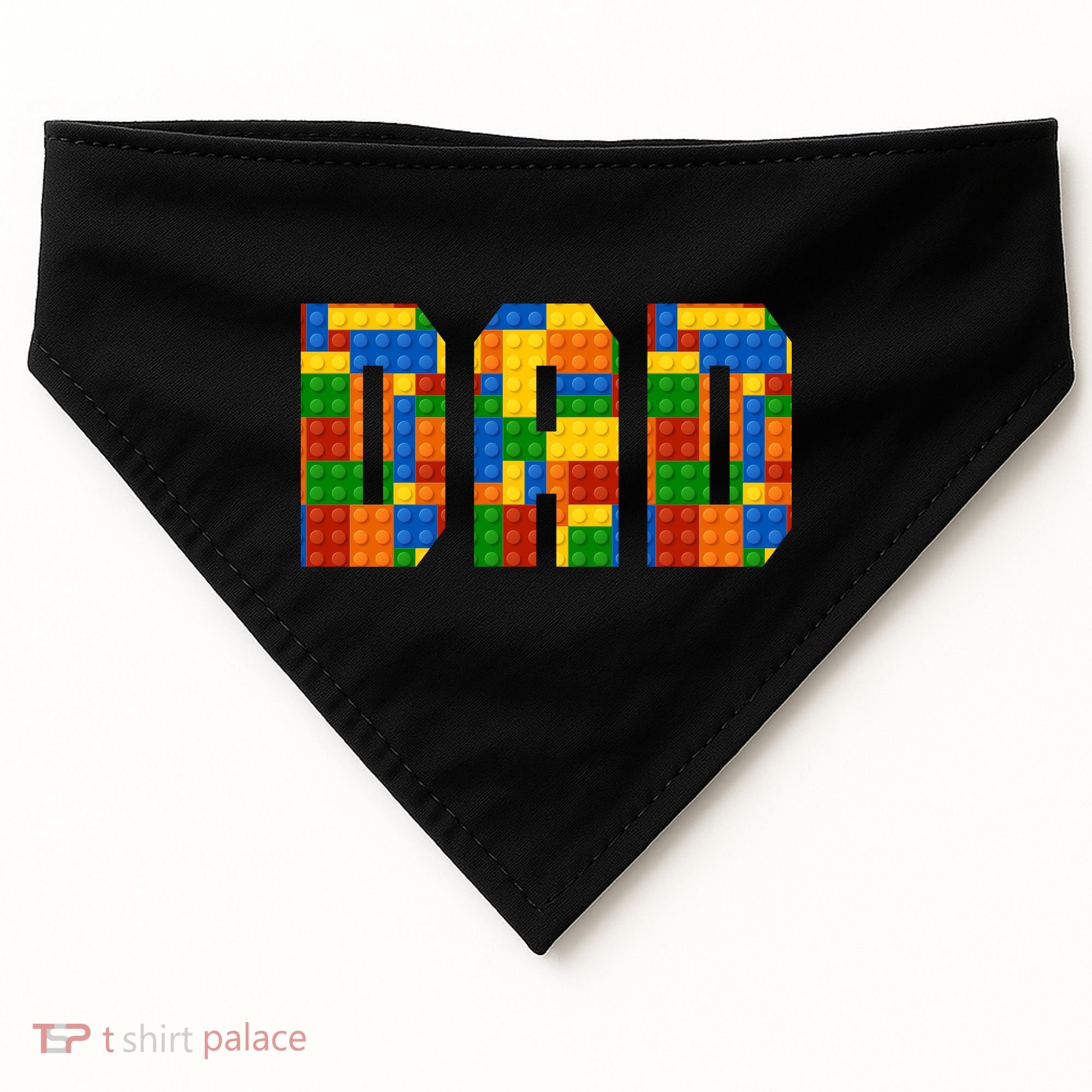 Funny Lego Builder Dad USA-Made Doggie Bandana
