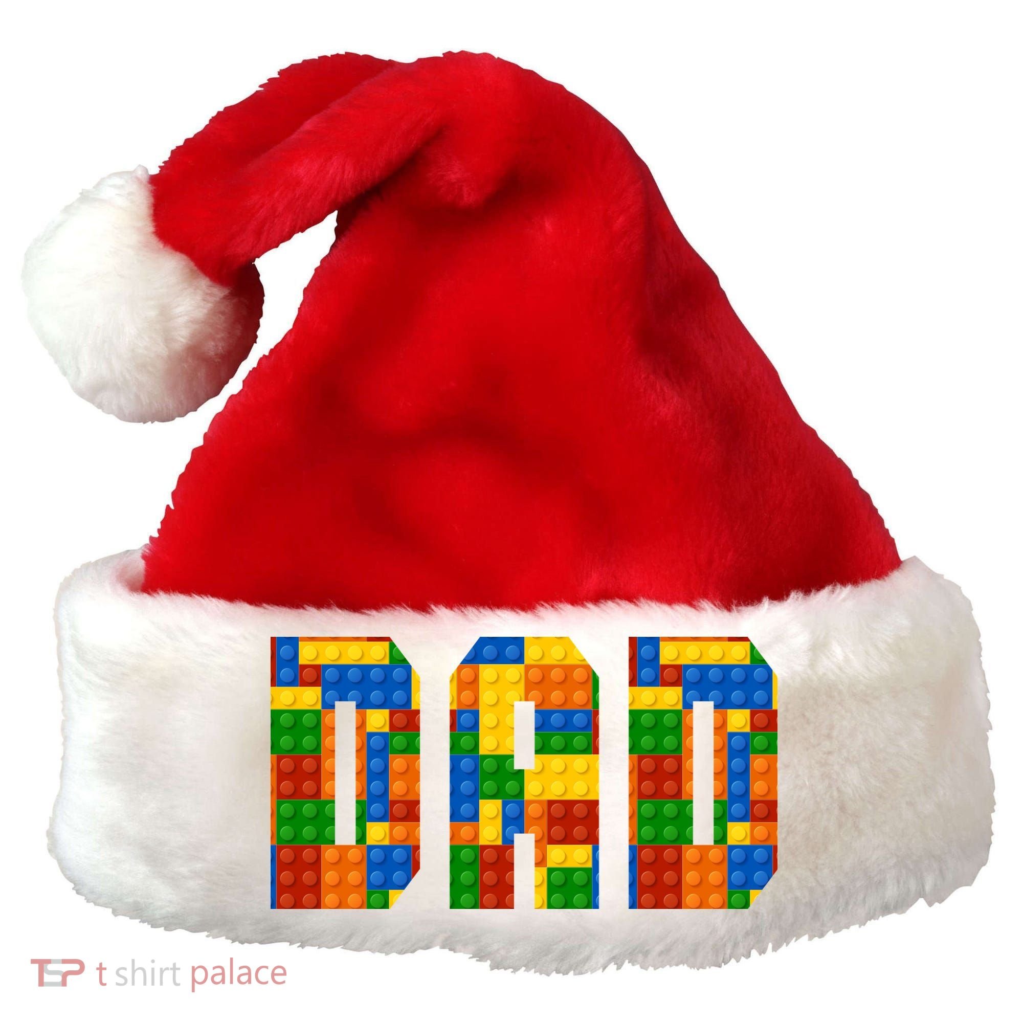 Funny Lego Builder Dad Santa Hat