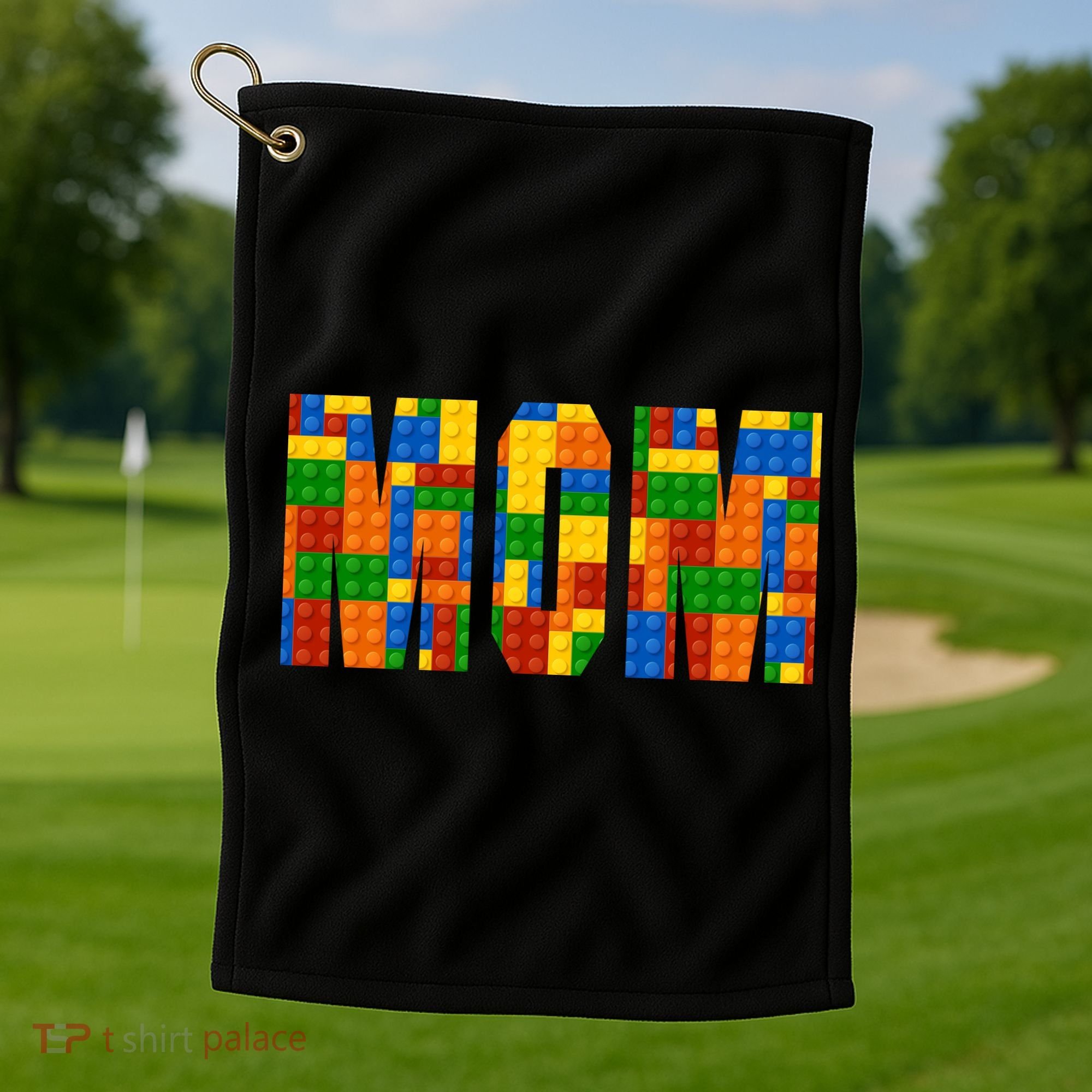 Funny Lego Builder Mom Golf Towel