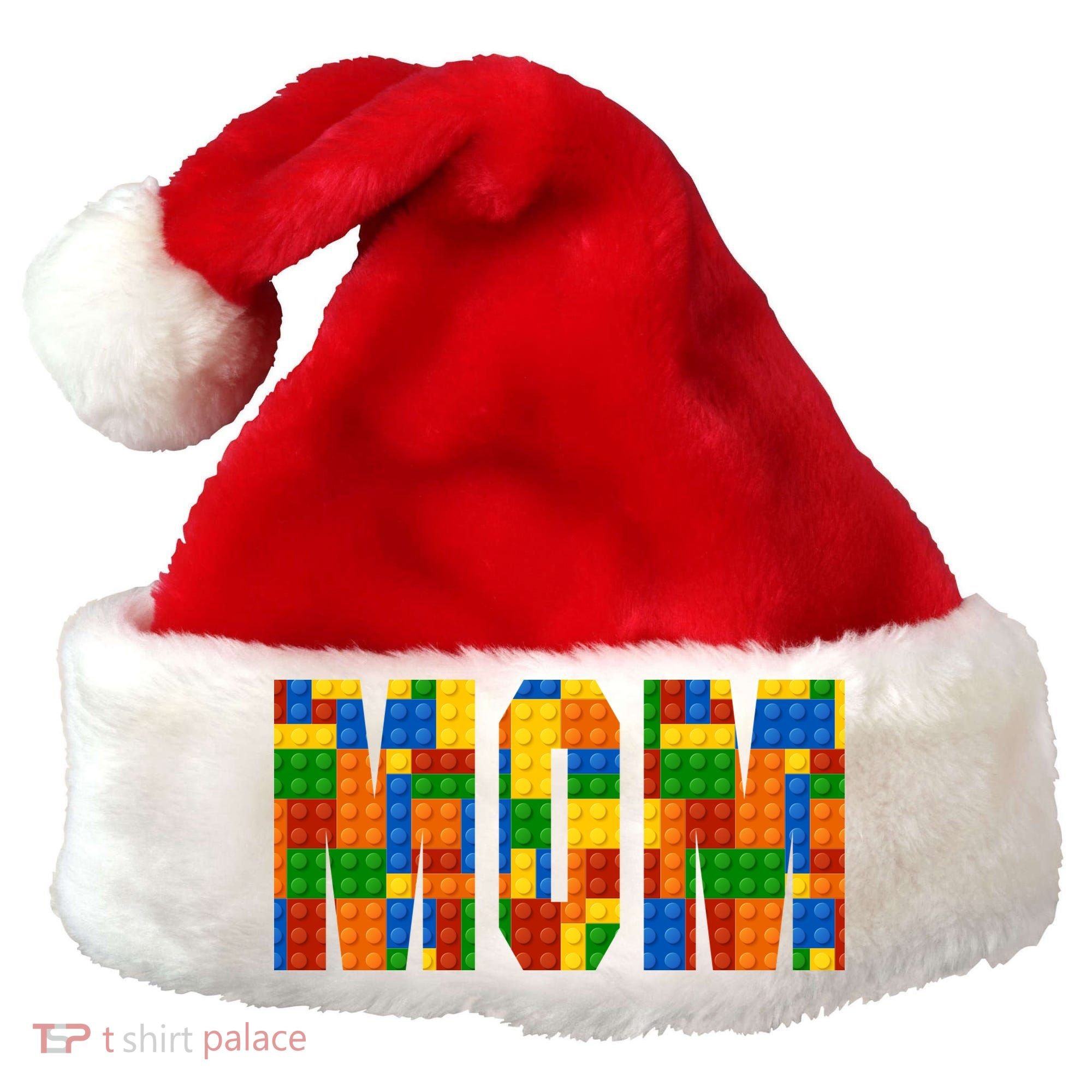 Funny Lego Builder Mom Santa Hat